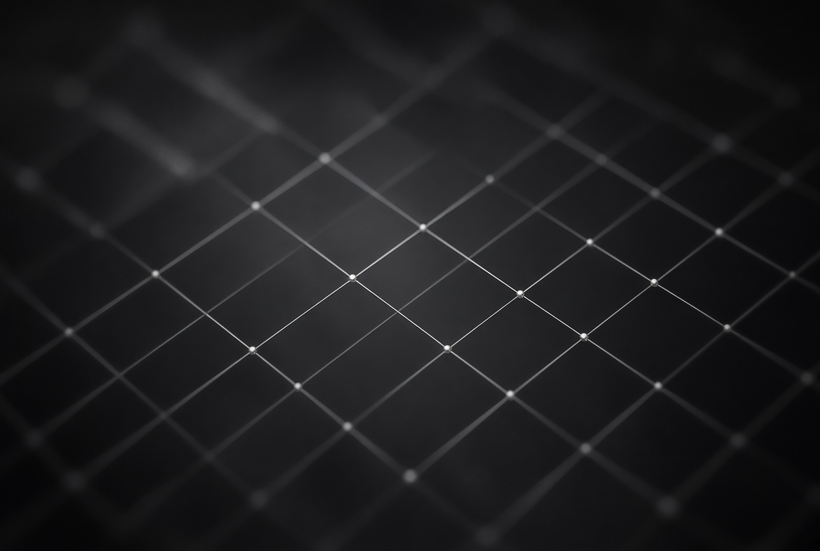 Abstract network of connected silver lines